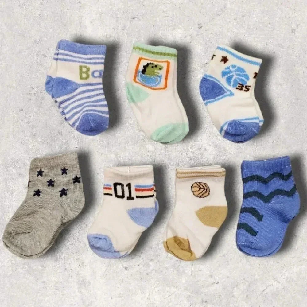 Baby Socks 7 Day Gift Set 3, Baby Shower, Newborn Gift Sets for Baby Boy